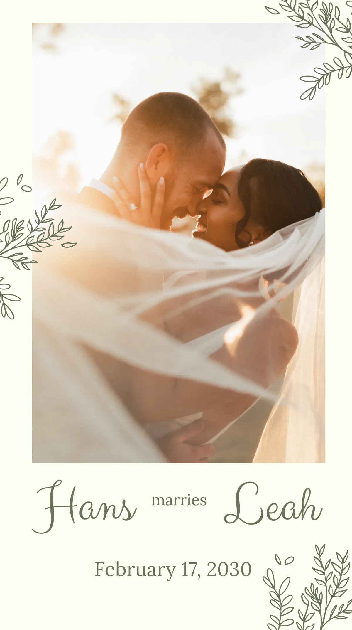 Free Wedding Invitation Instagram Story Template to Edit Online