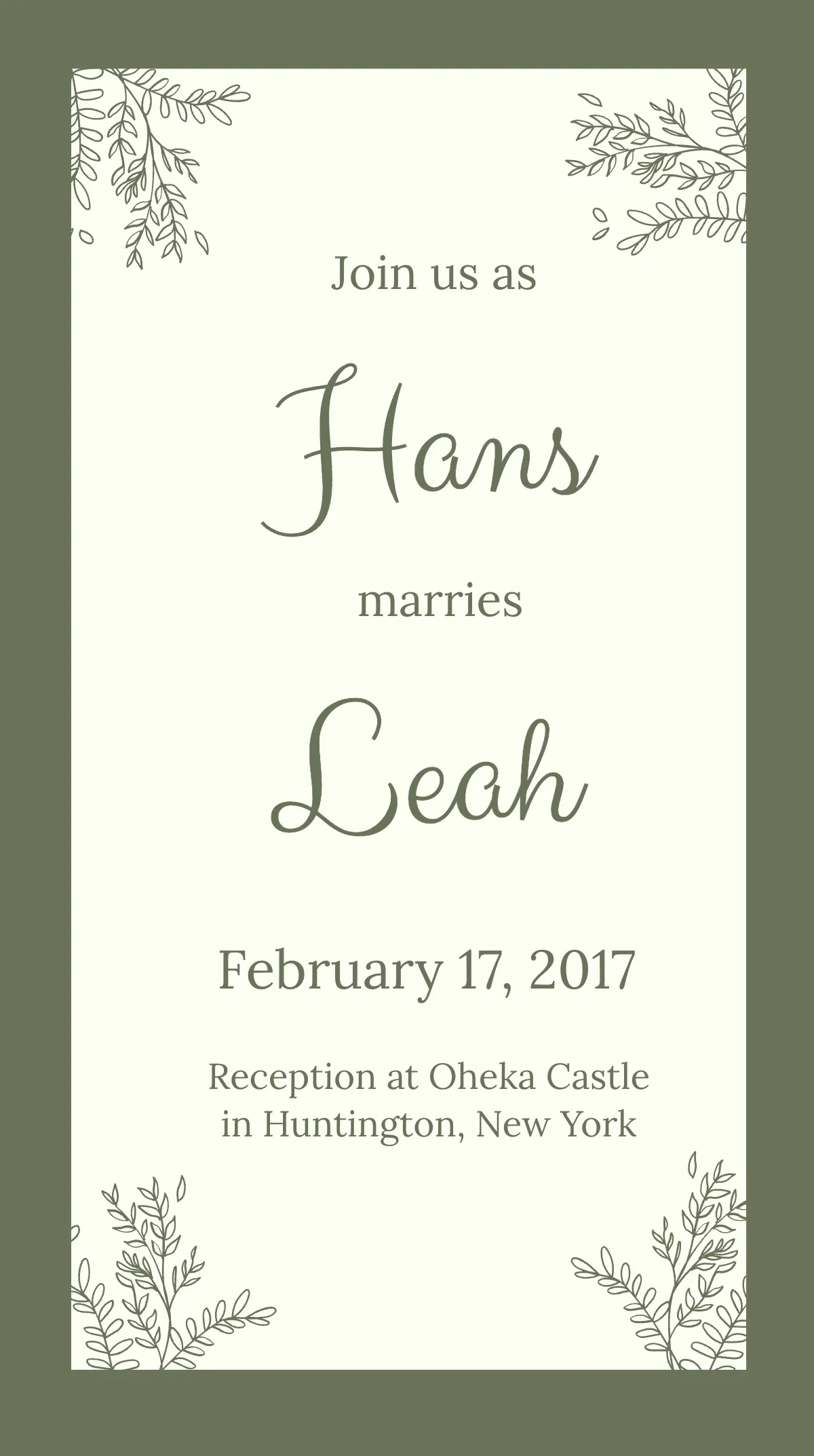 Free Wedding Invitation Instagram Story Template to Edit Online