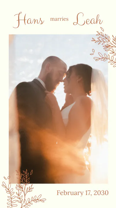 Free Wedding Invitation Instagram Story Template to Edit Online