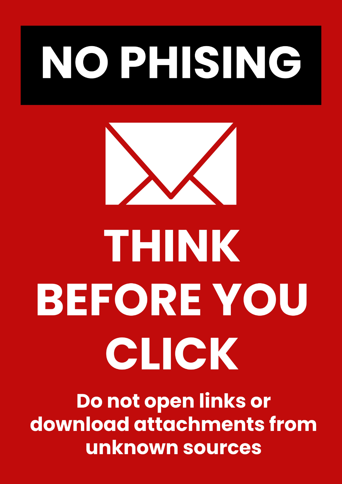 No Phising IT Sign Template
