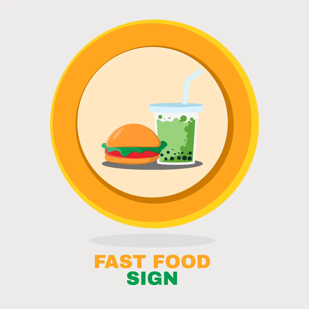 Fast Food Sign Clip Art Template