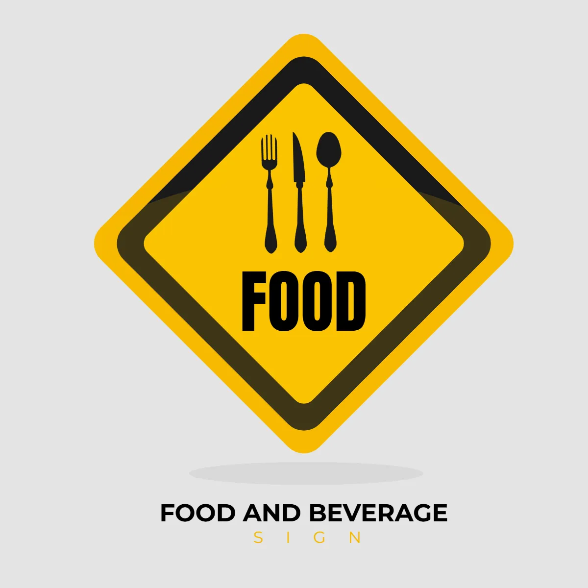 Food and Beverage Food Sign Clip Art Template