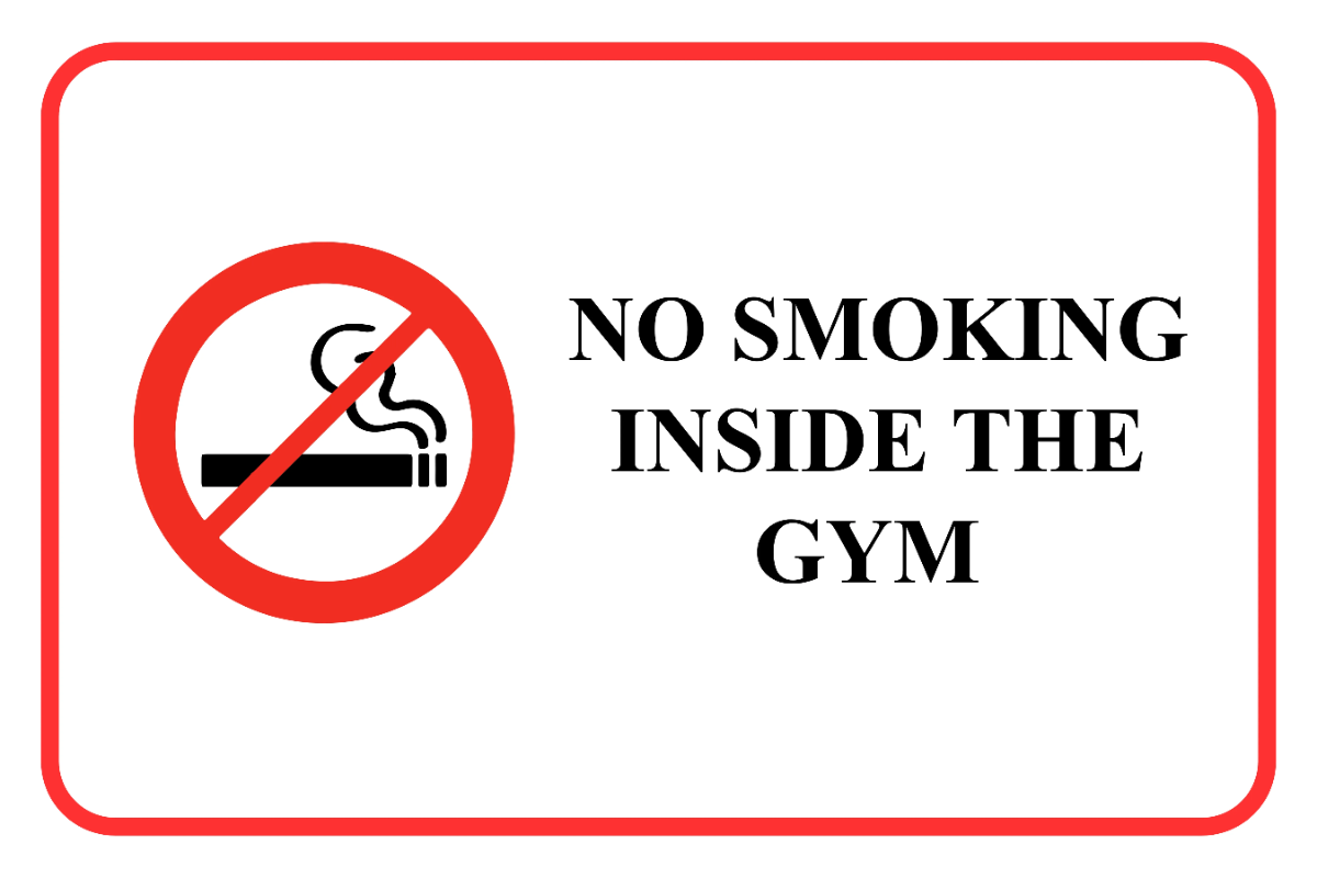 No Smoking Gym & Fitness Sign Template