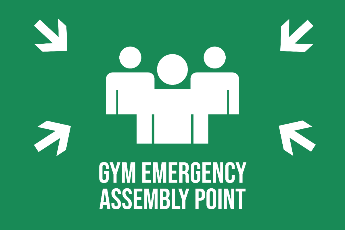 Emergency Assembly Point Gym & Fitness Sign Template