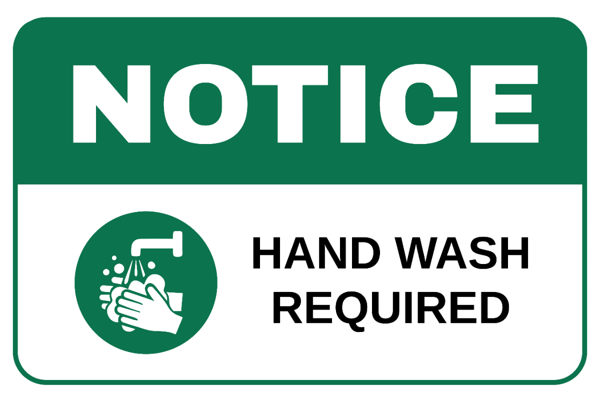 Hand Wash Required Factory Sign Template