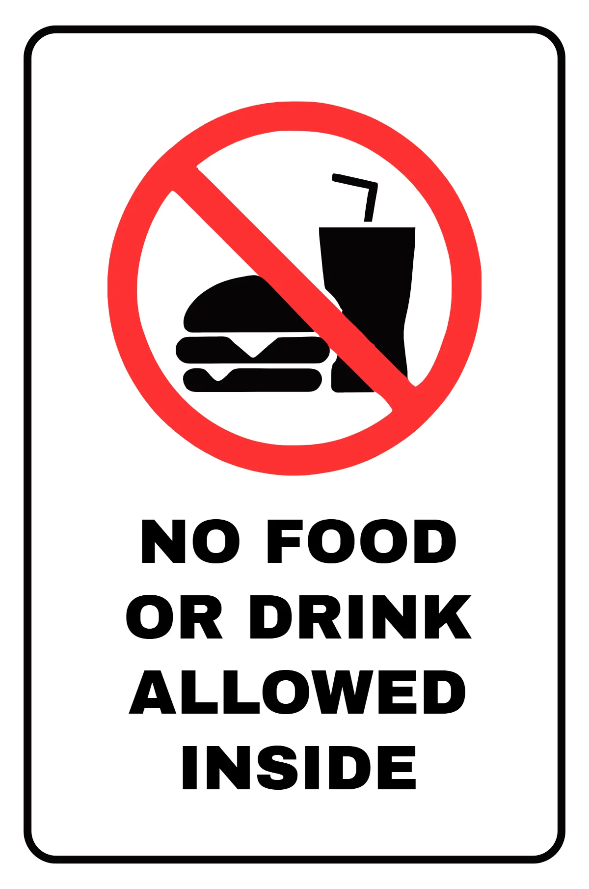 No Food or Drink Factory Sign Template