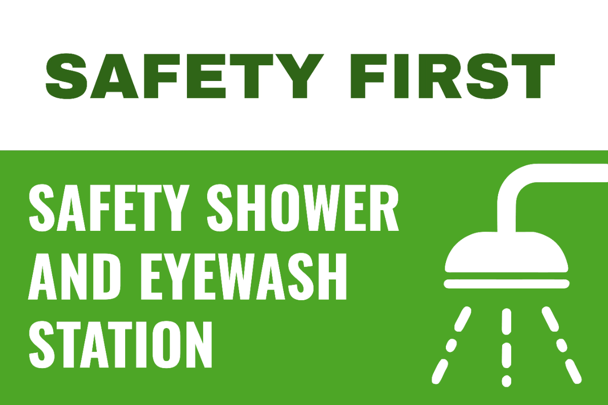 Safety Shower Station Factory Sign Template