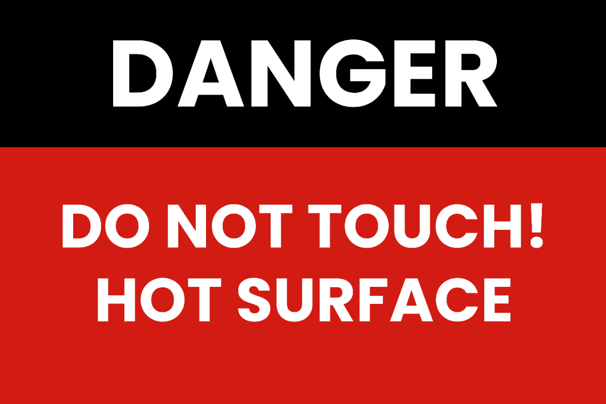 Hot Surface Burn Hazard Factory Sign Template