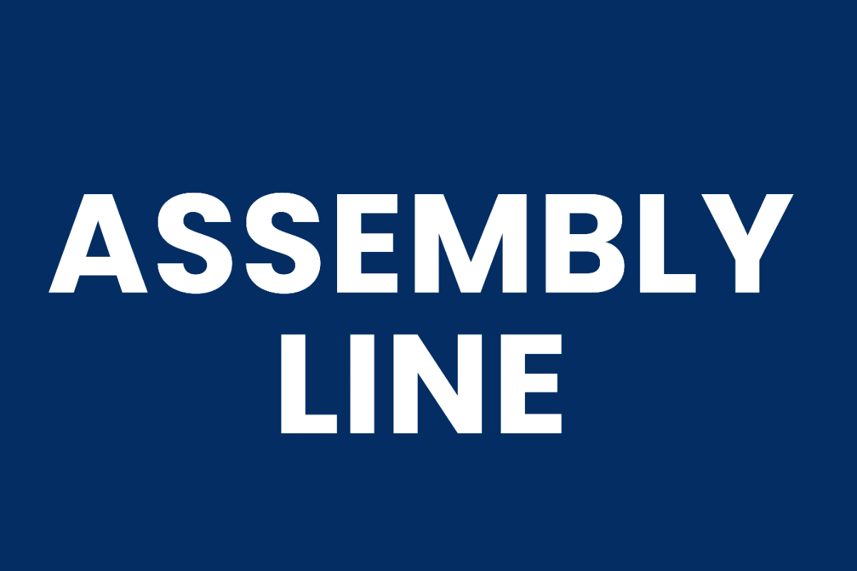 Assembly Line In Operation Factory Sign Template