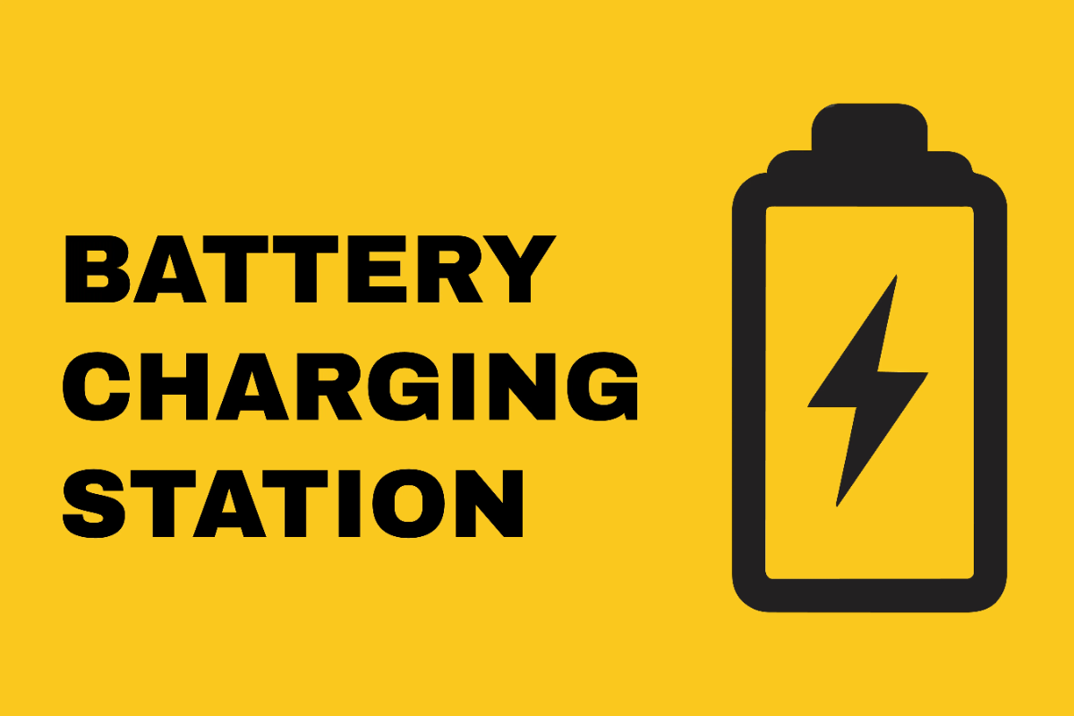 Free Battery Charging Station Factory Sign Template to Edit Online