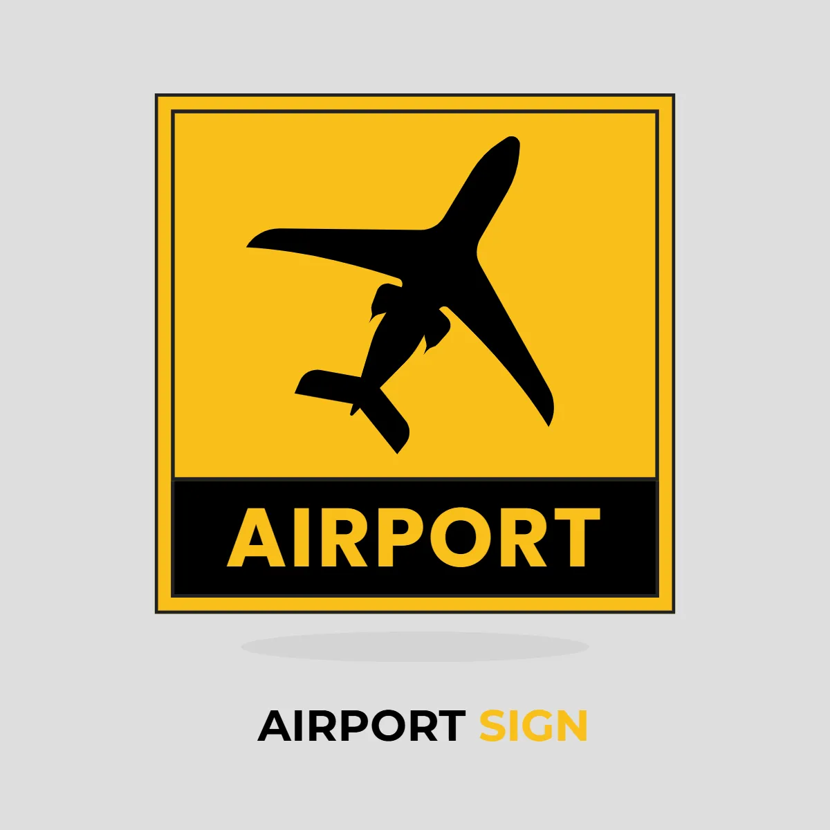 Free Airport Sign Yellow Clip Art Template to Edit Online