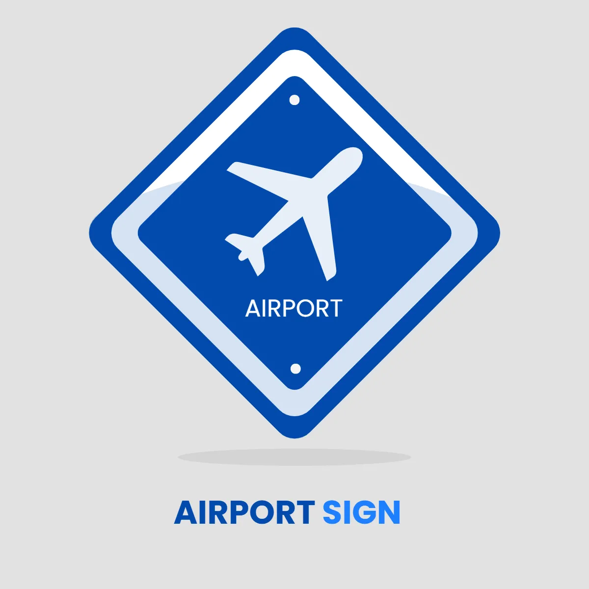 Free Airport Sign Blue Clip Art Template to Edit Online