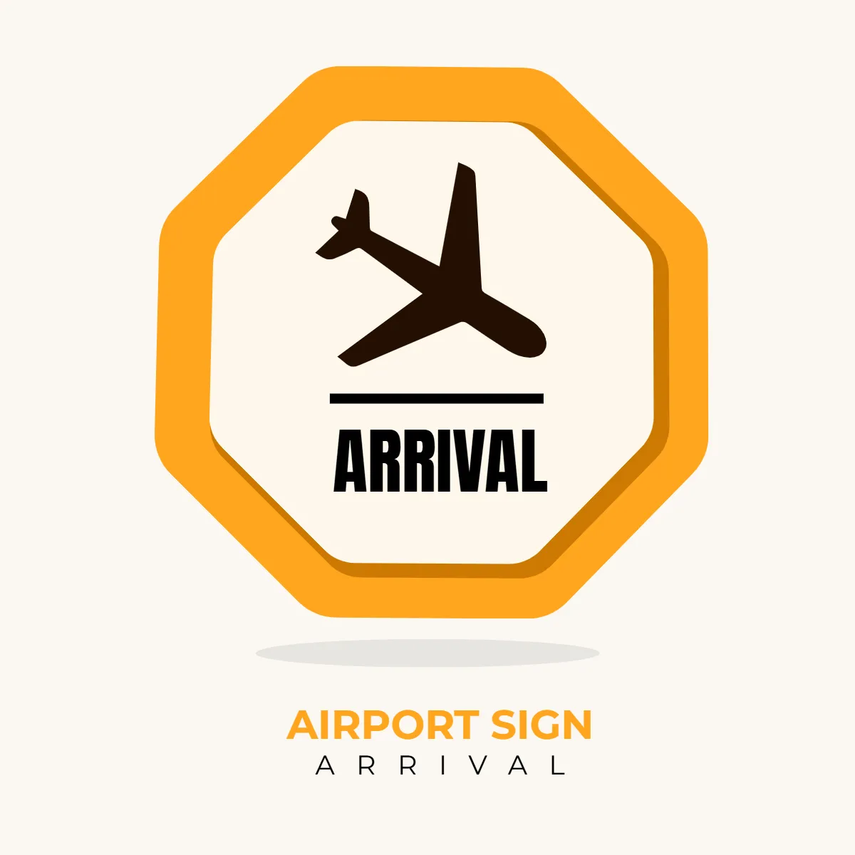 Airport Sign Arrival Clip Art Template