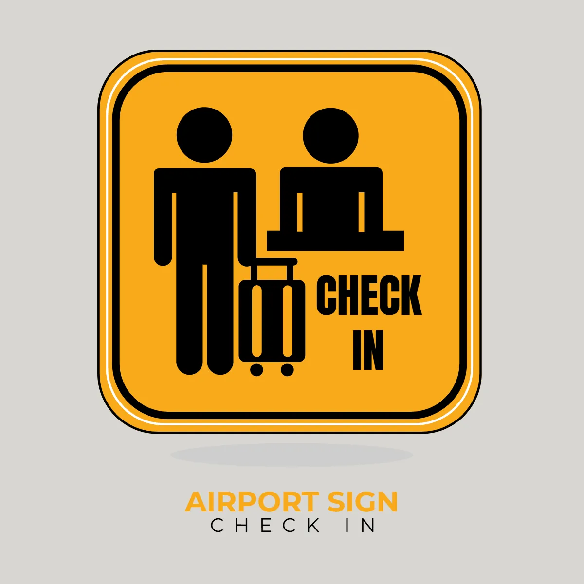Airport Sign Check In Clip Art Template