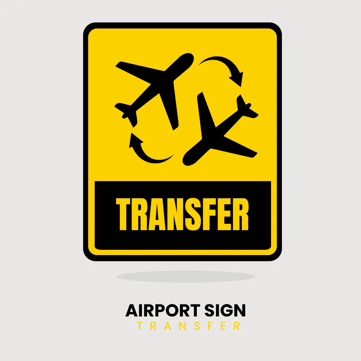 Airport Sign Transfer Clip Art Template