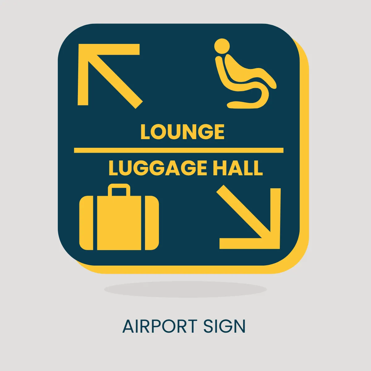 Airport Sign Lounge Clip Art Template