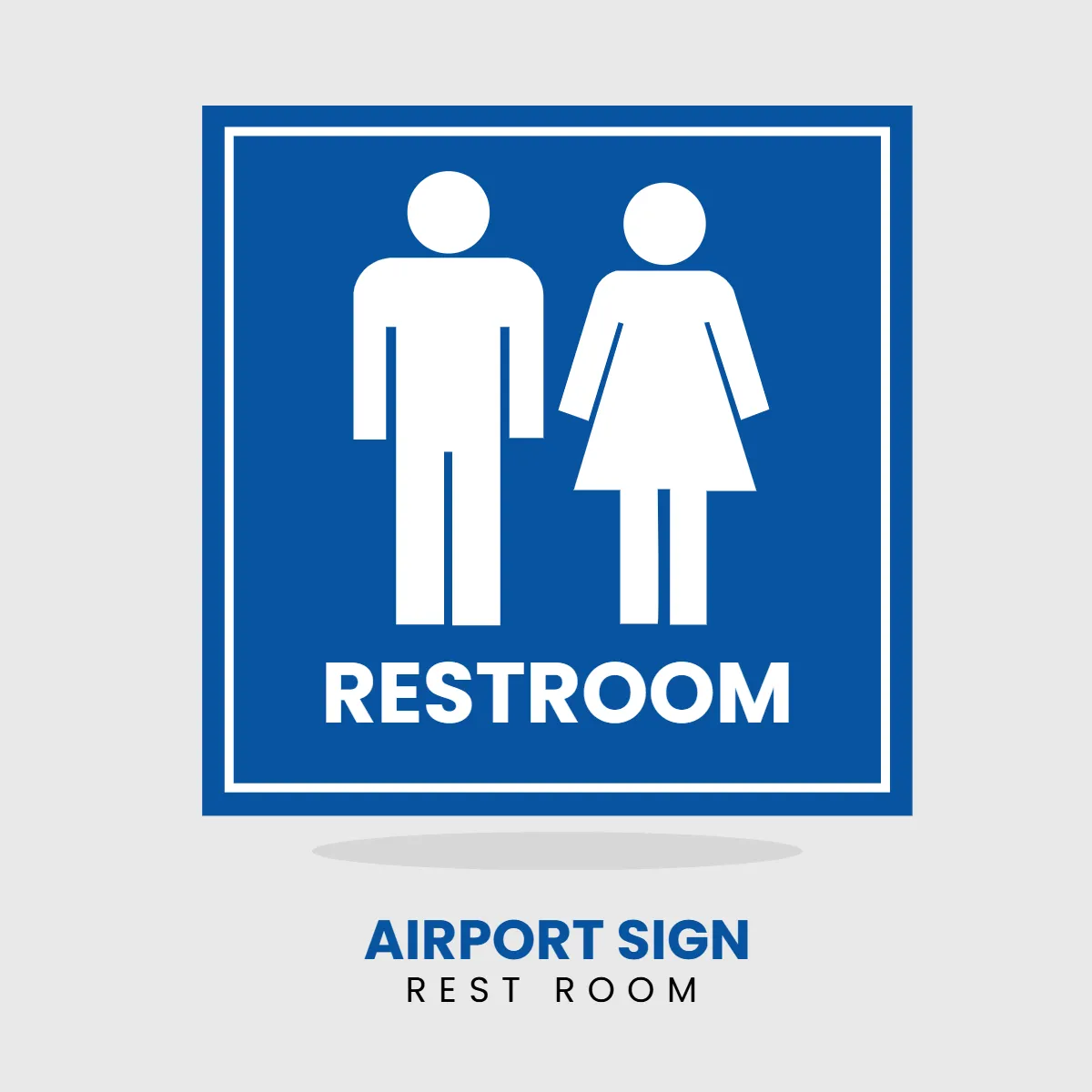Airport Sign Rest Room Clip Art Template
