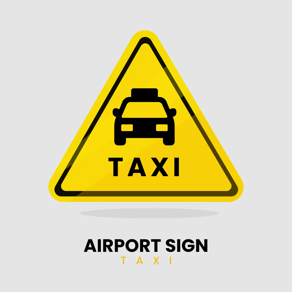 Airport Sign Taxi Clip Art Template