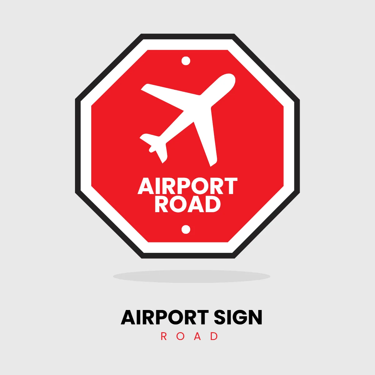 Airport Road Sign Clip Art Template
