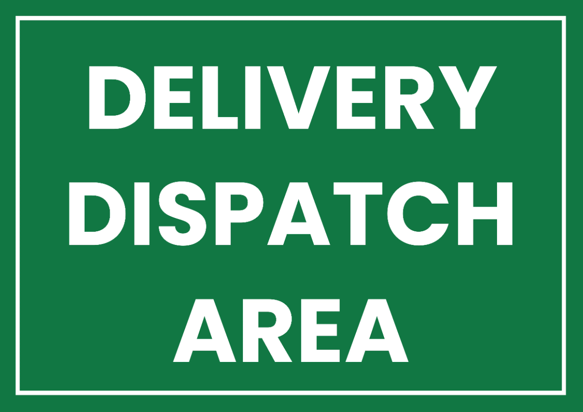 Free Delivery Dispatch Area Logistics Sign Template to Edit Online