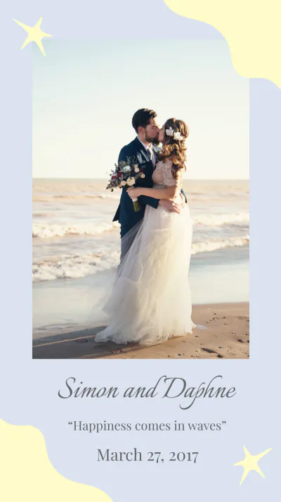 Free Beach Wedding Instagram Story Template to Edit Online