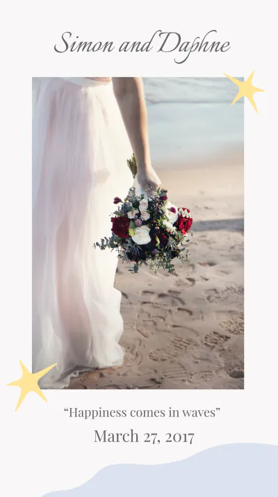 Free Beach Wedding Instagram Story Template to Edit Online