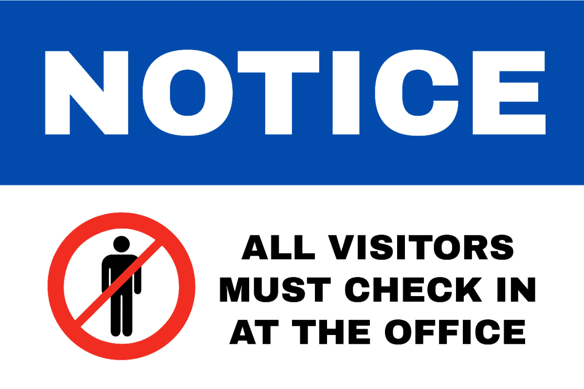 Free Visitor Check-In Required Factory Sign Template to Edit Online