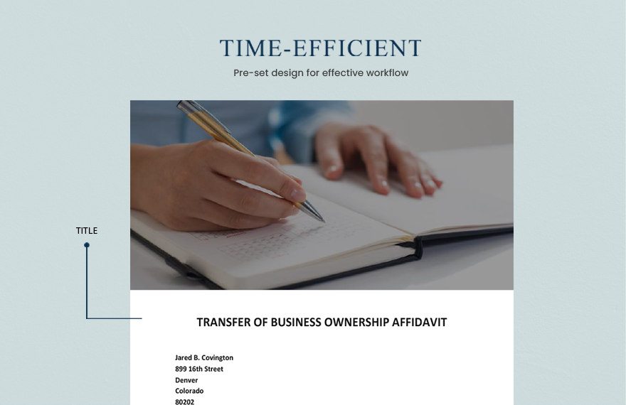 Affidavit of Transfer of Business Ownership Template