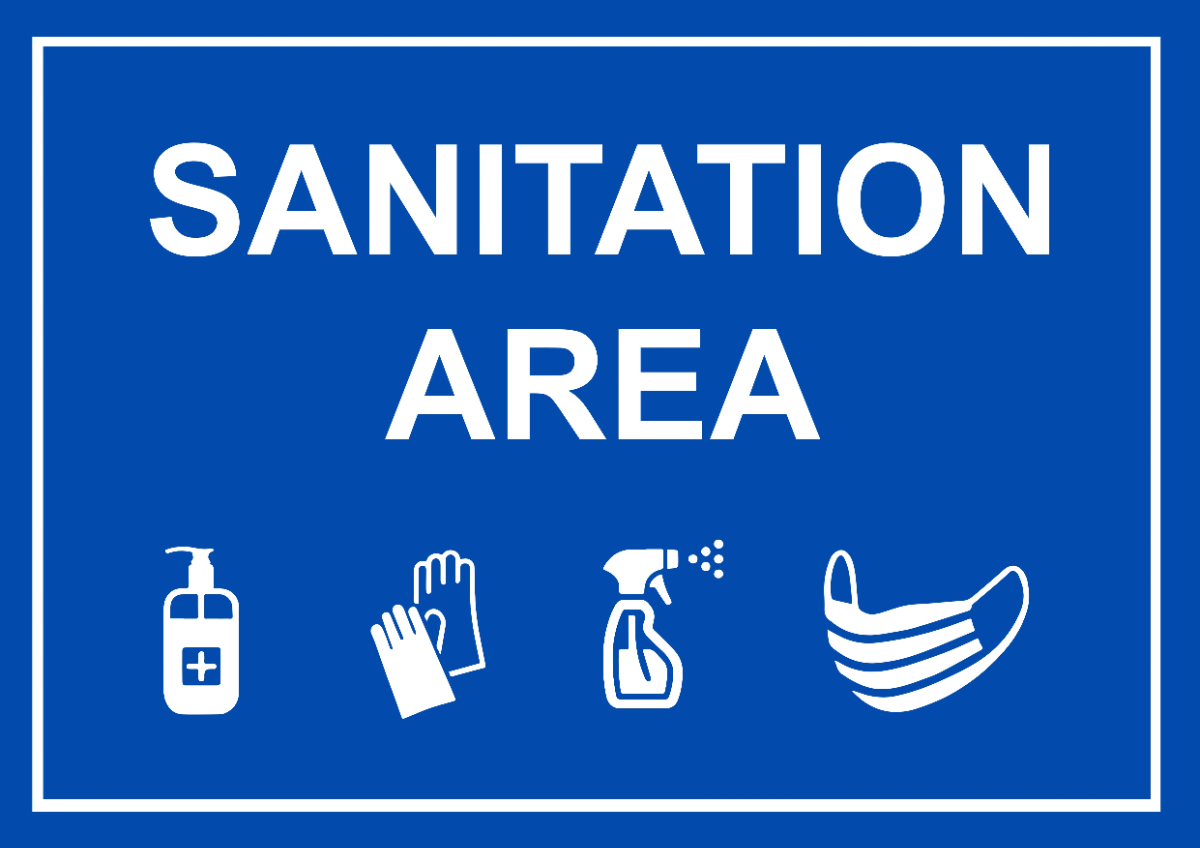 Free Sanitation Area Cleaning Sign Template to Edit Online