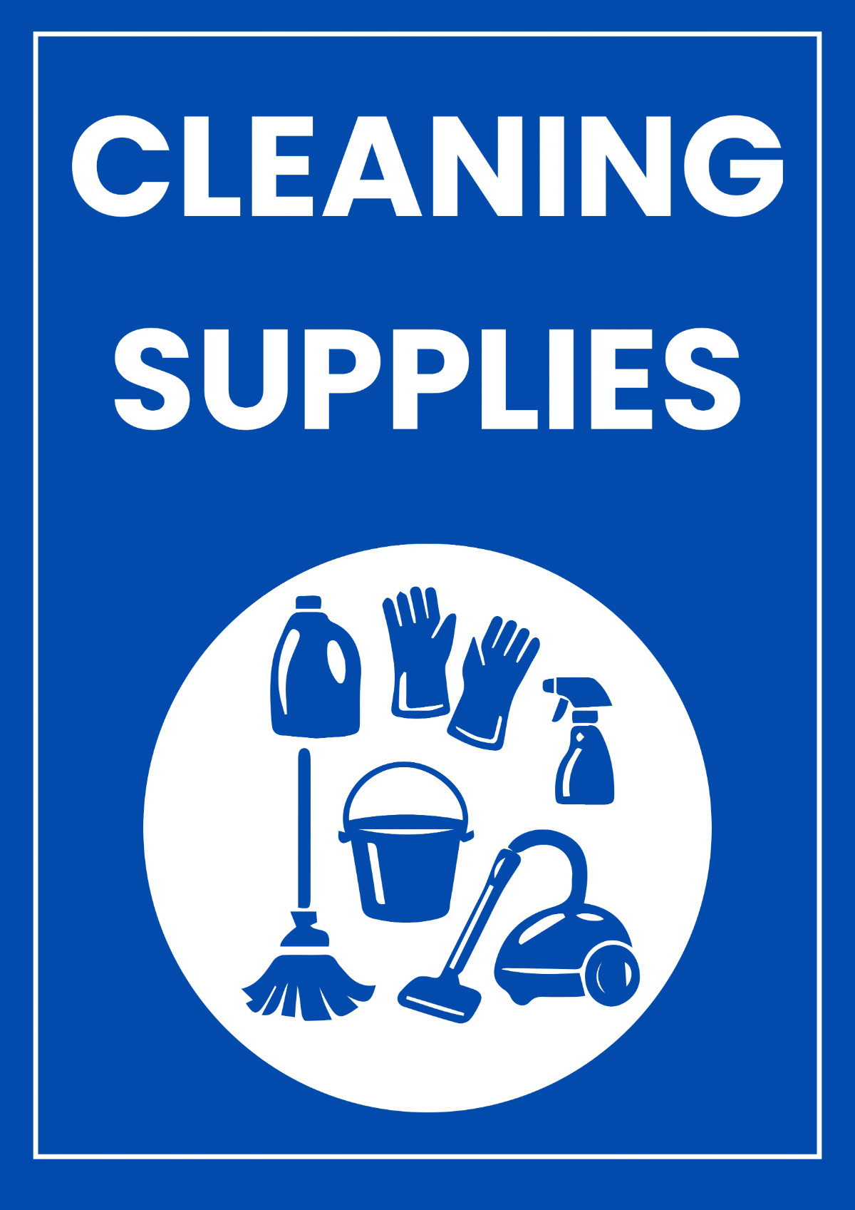Free Cleaning Supplies Sign Template to Edit Online