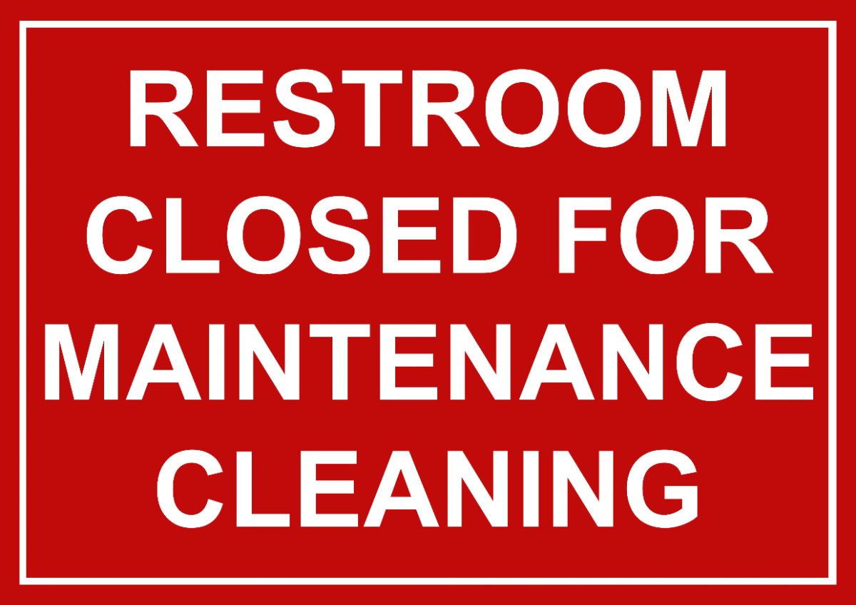 Restroom Closed Cleaning Sign Template
