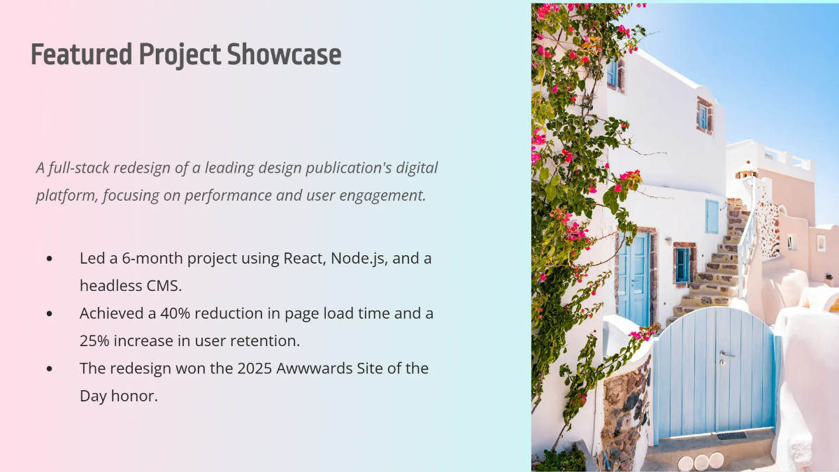 Free Modern Minimal Portfolio Slides Template to Edit Online