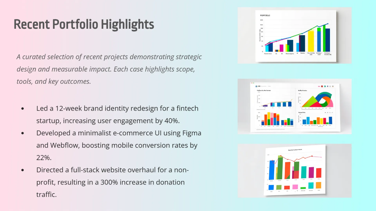 Free Modern Minimal Portfolio Slides Template to Edit Online