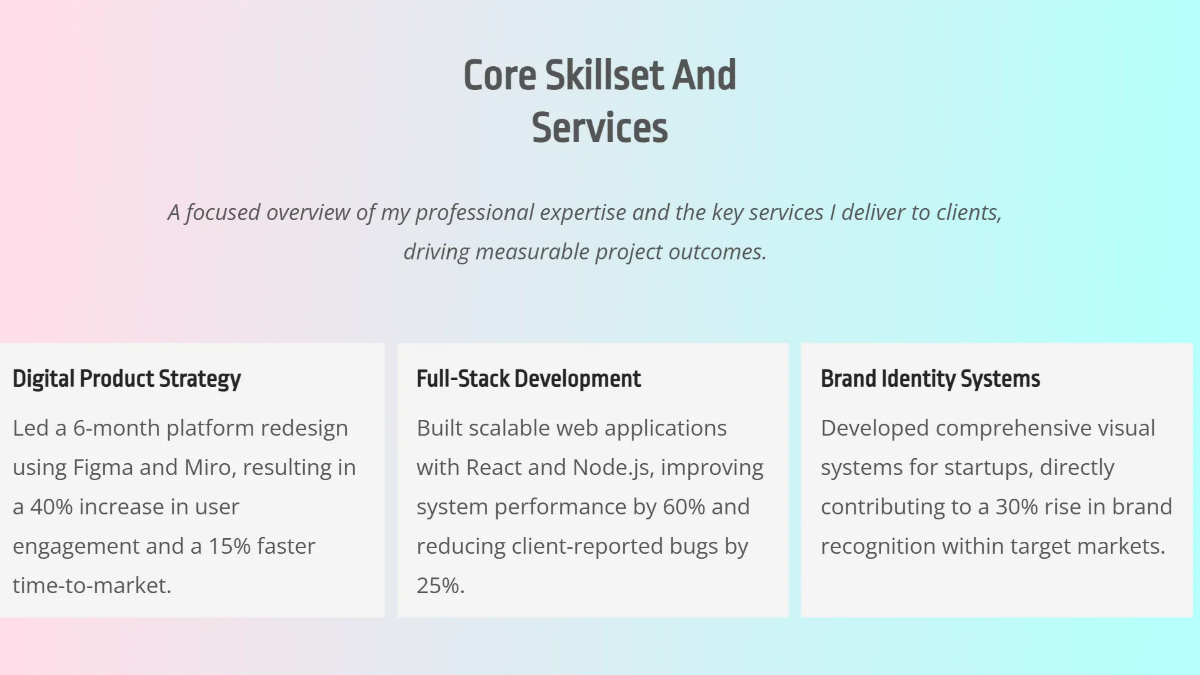 Free Modern Minimal Portfolio Slides Template to Edit Online