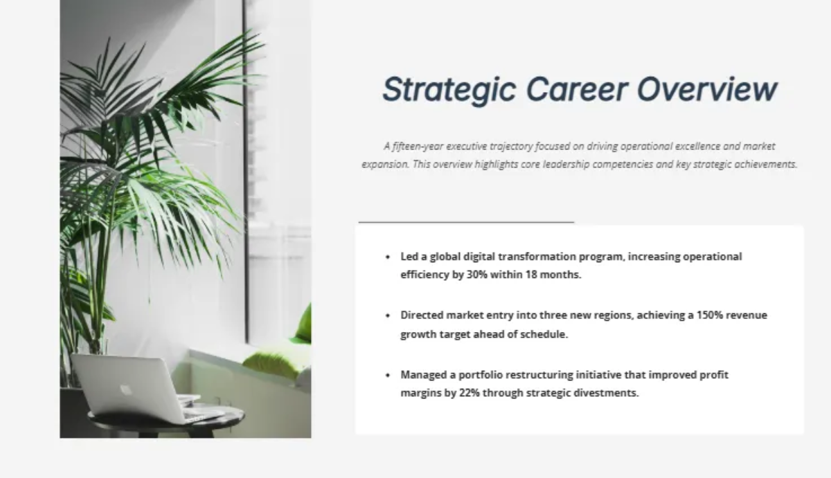 Free Formal and Professional Portfolio Template to Edit Online