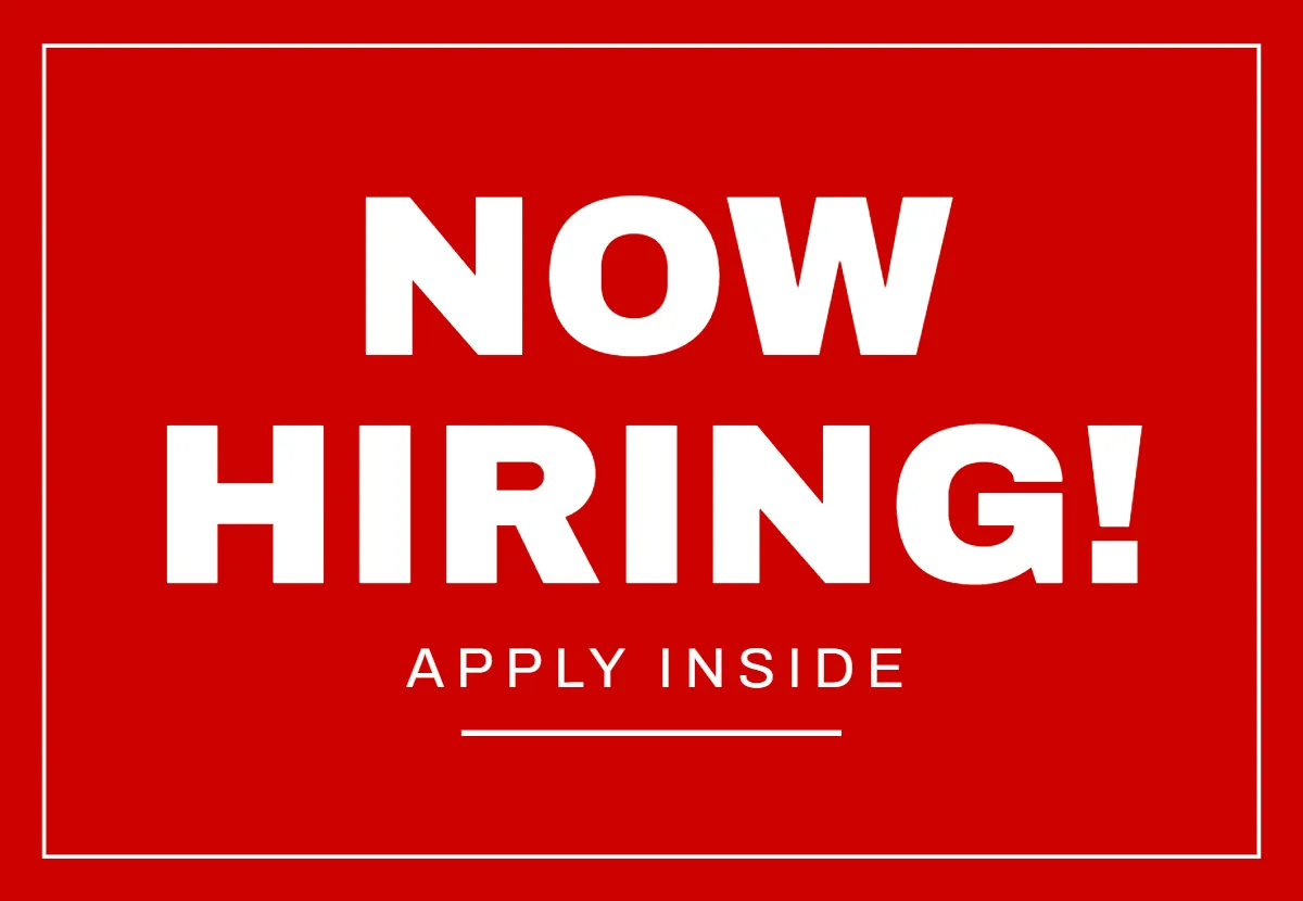 Free Now Hiring Restaurant Sign Template to Edit Online