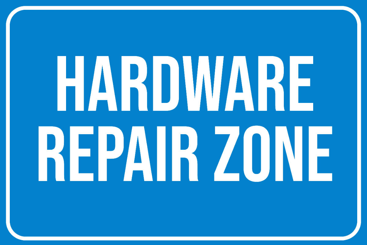 Free Hardware Repair Zone IT Sign Template to Edit Online