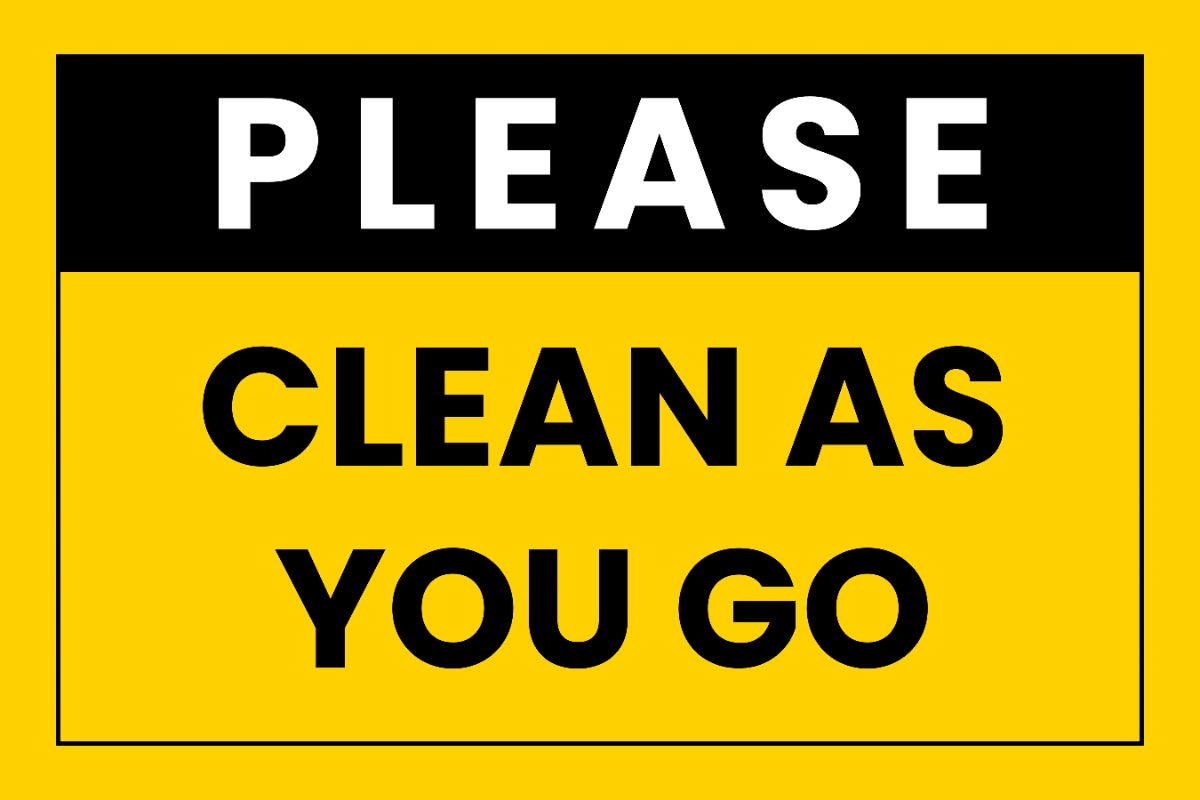 Free Clean As You Go Restaurant Sign Template to Edit Online