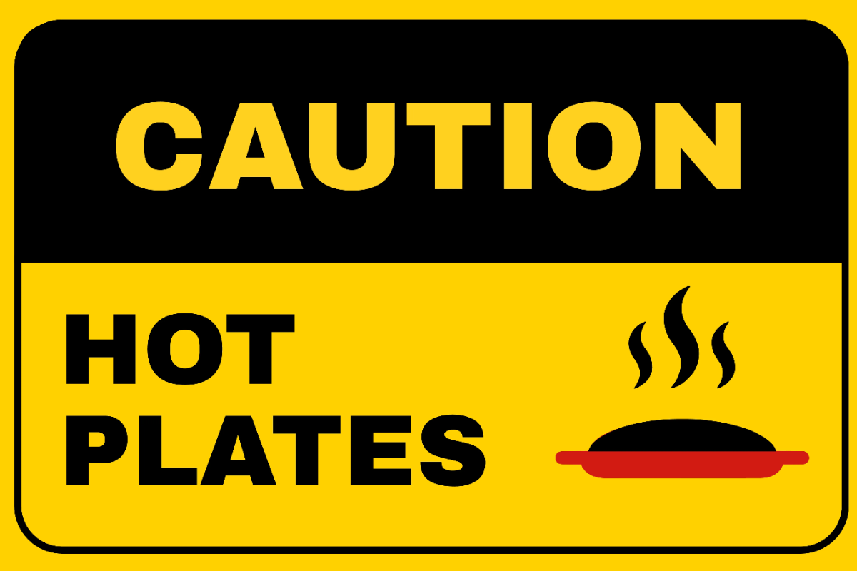 Free Heat Caution Hot Plates Restaurant Sign Template to Edit Online