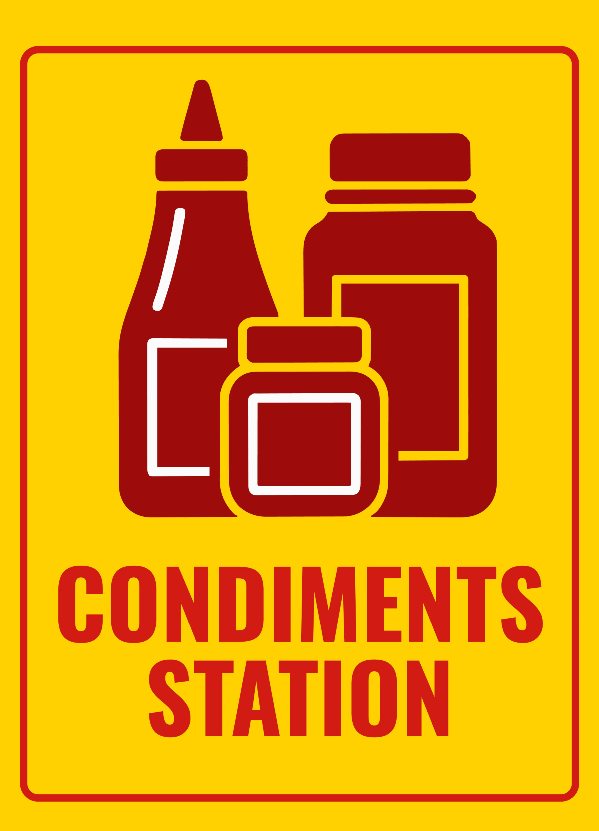 Free Condiment Station Restaurant Sign Template to Edit Online