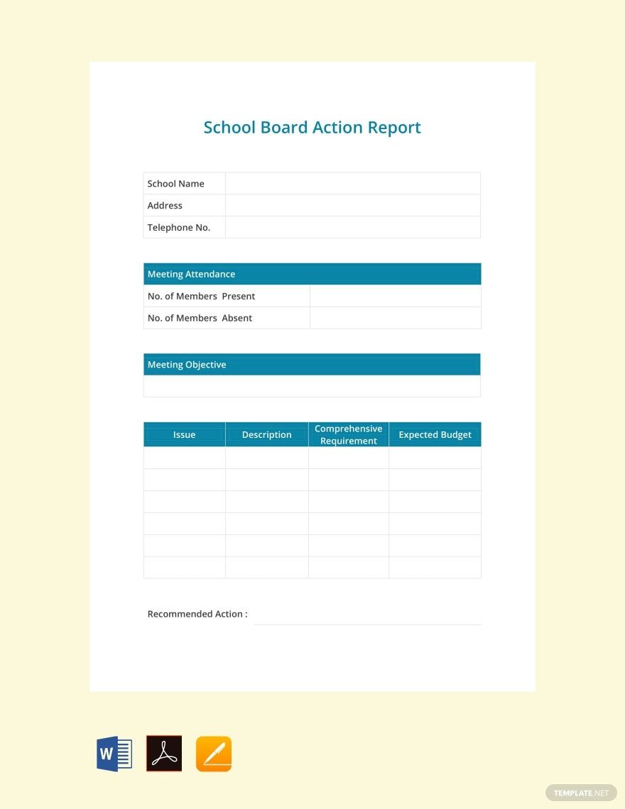 School Board Report Template in Word, Google Docs, PDF, Apple Pages