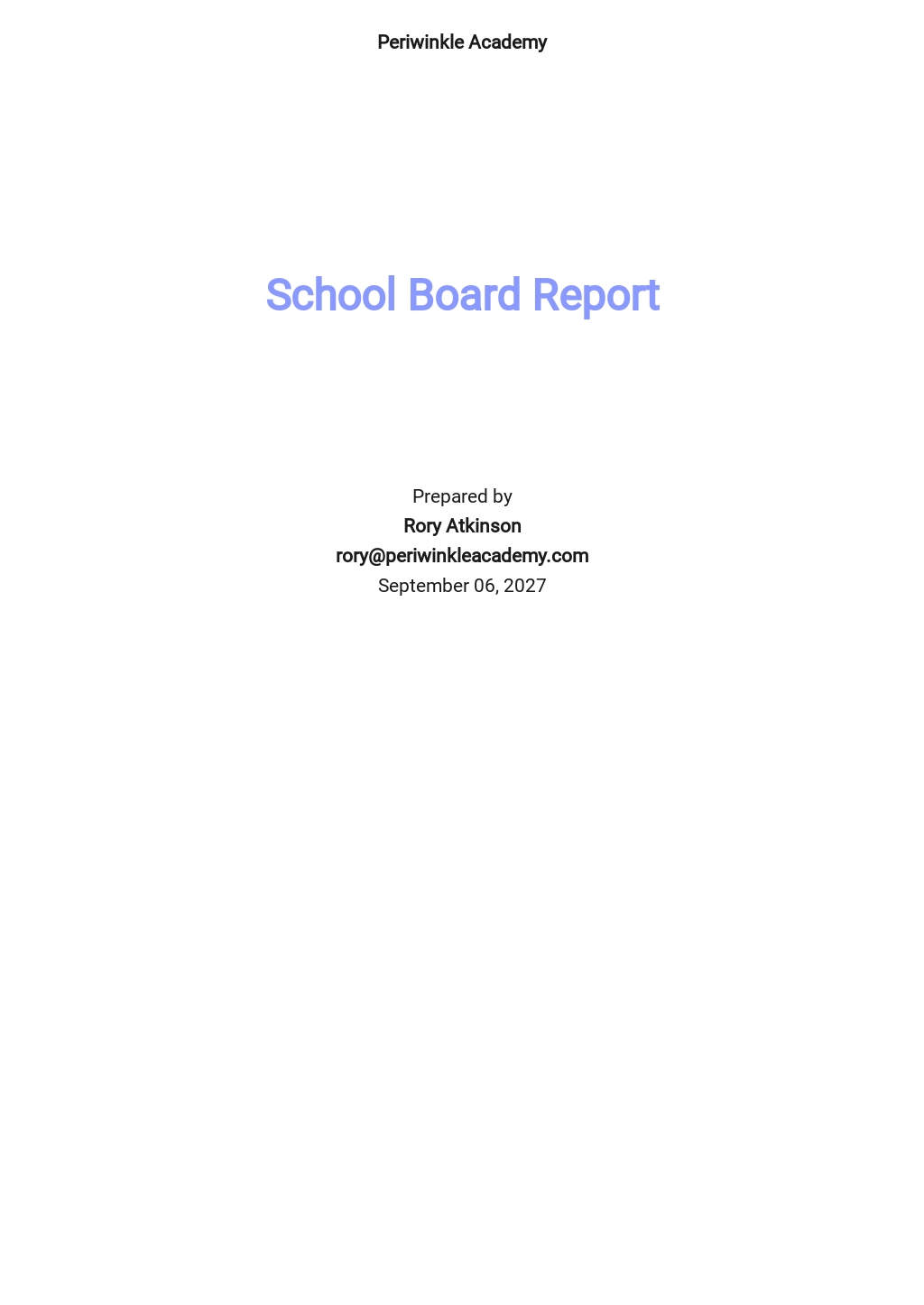 Free School Board Report Template - Google Docs, Word