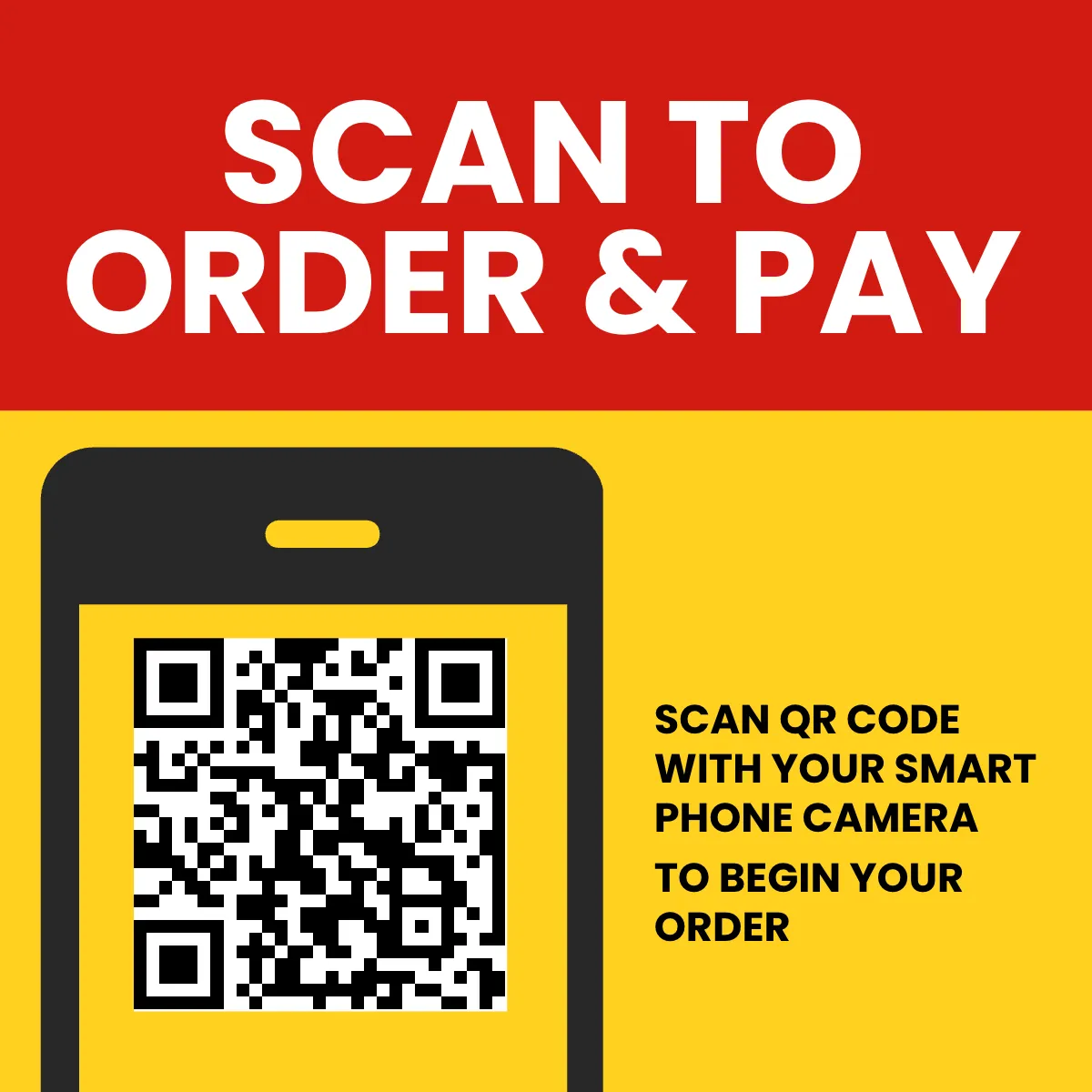 Free QR Code Ordering Restaurant Sign Template to Edit Online