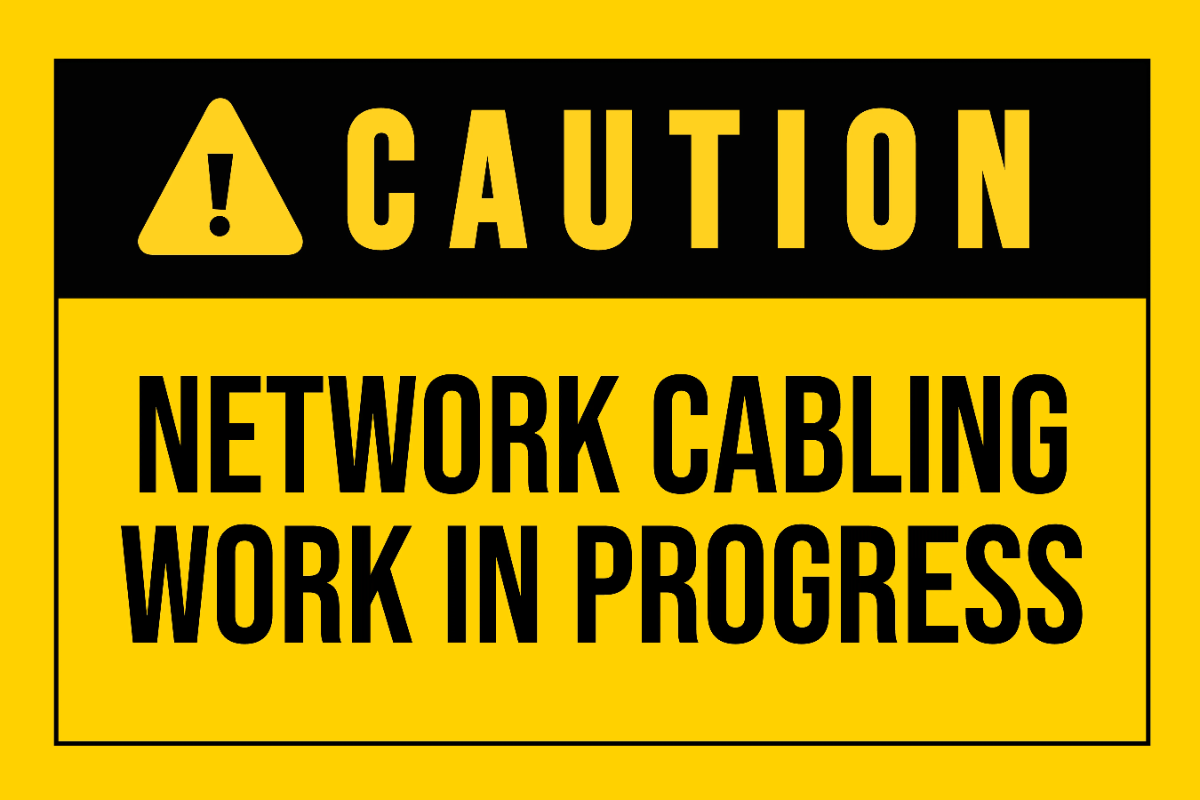 Free Network Cabling Installation IT Sign Template to Edit Online