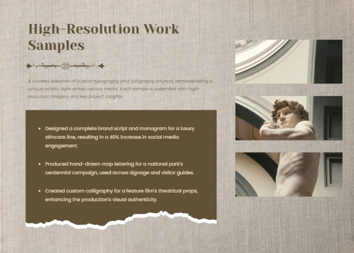 Free Lettering Portfolio Template to Edit Online