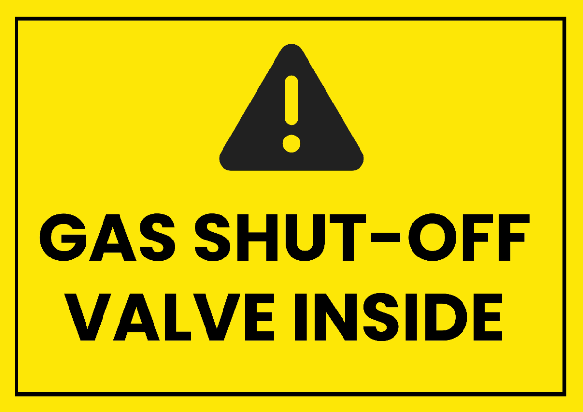 Free Gas Shut-Off Valve Location Restaurant Sign Template to Edit Online