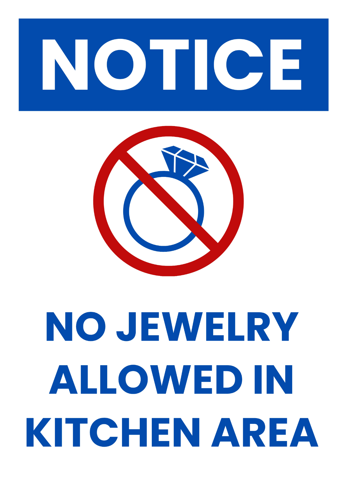 Free No Jewelry Allowed Restaurant Sign Template to Edit Online