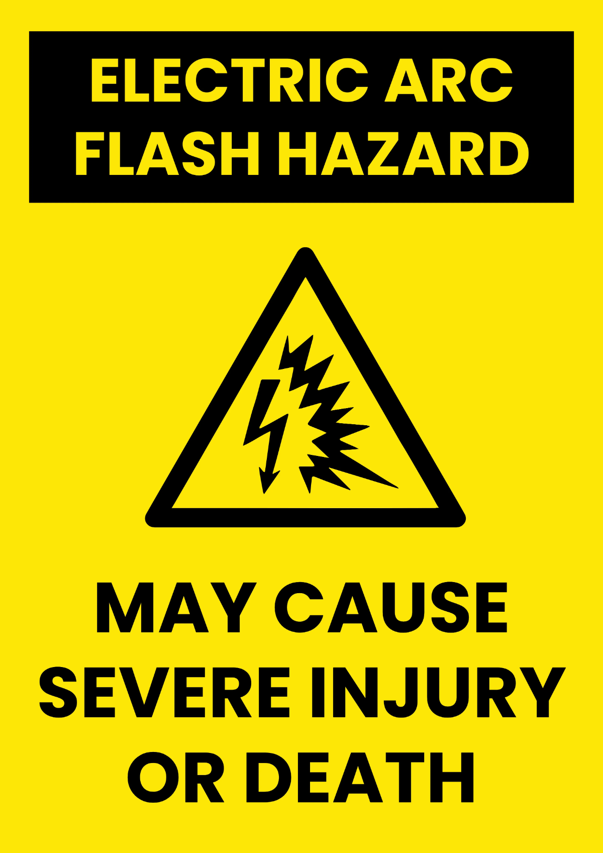 Free Arc Flash Hazard Power Plant Sign Template to Edit Online