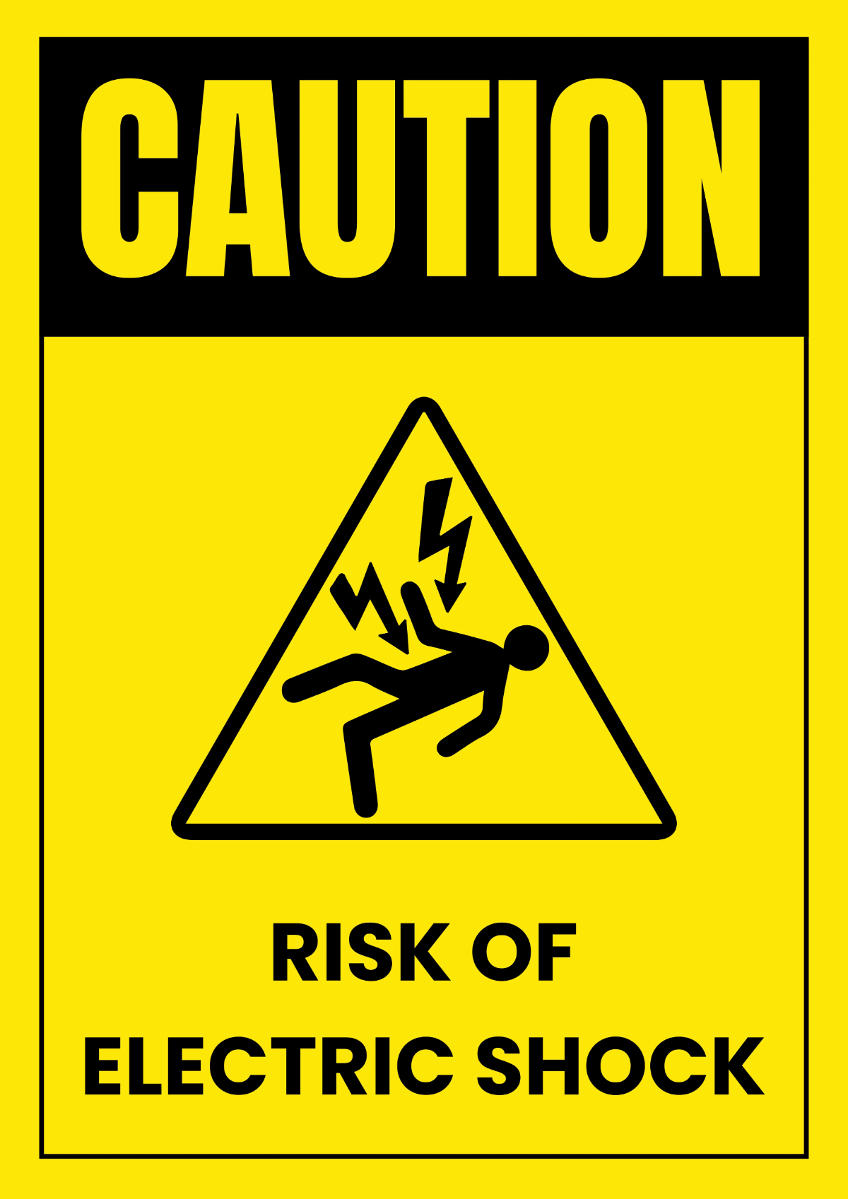 Free Risk of Electric Shock Power Plant Sign Template to Edit Online