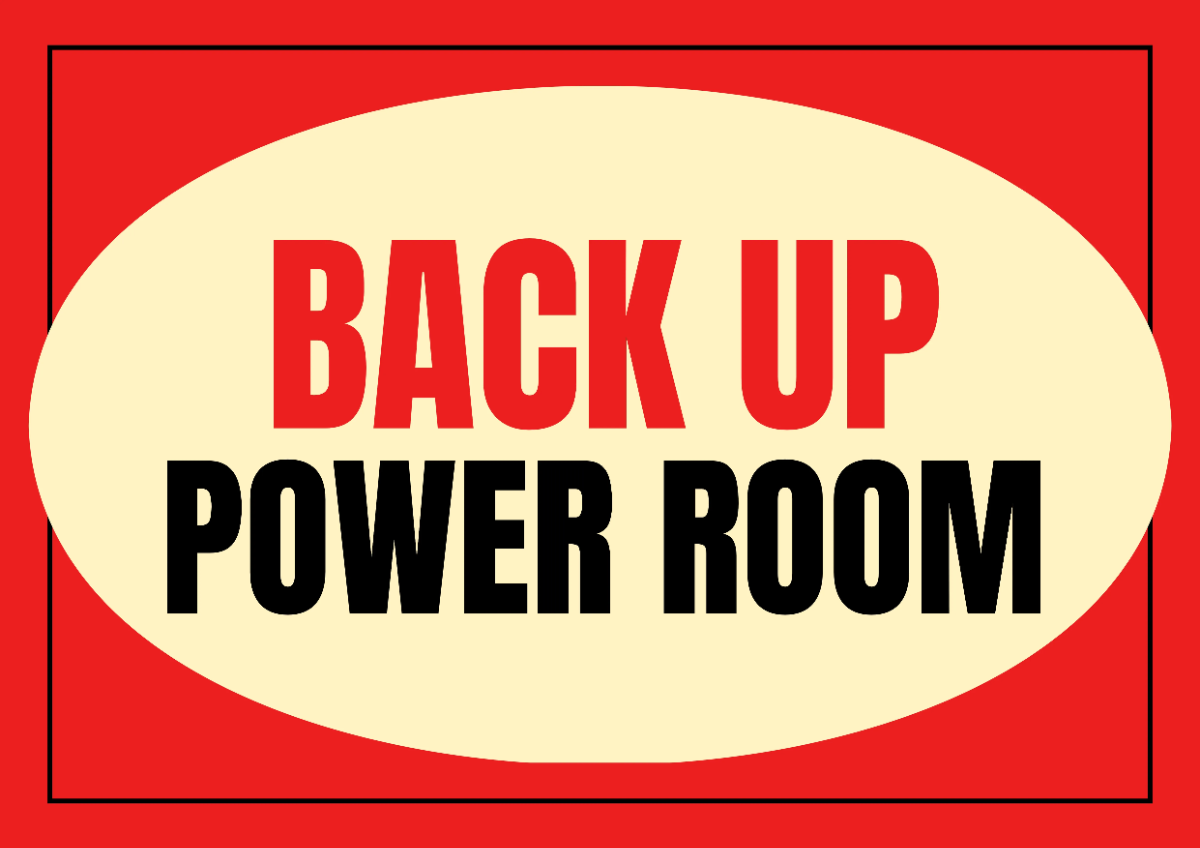 Free Backup Power Room IT Sign Template to Edit Online